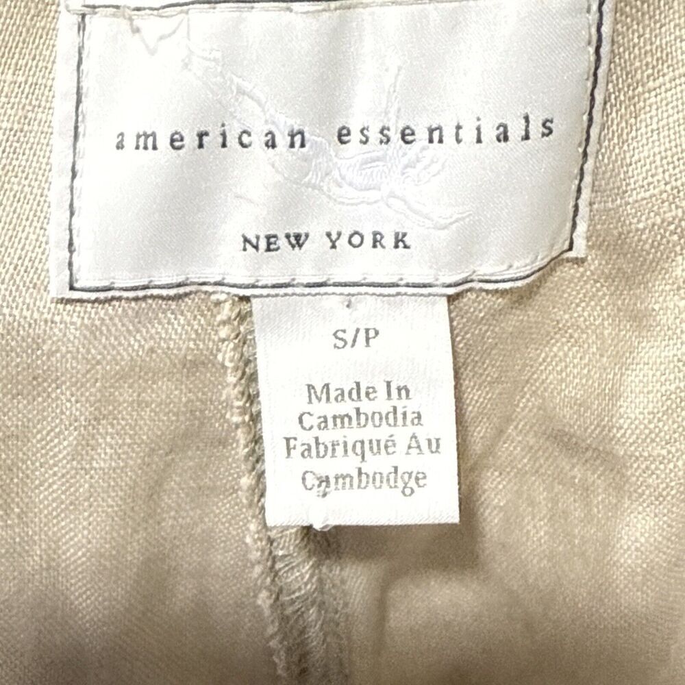 Women’s Vintage American Essentials Luxury Tan Drawstring Pull On Pants Sz Small - Picture 8 of 8